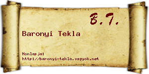 Baronyi Tekla névjegykártya